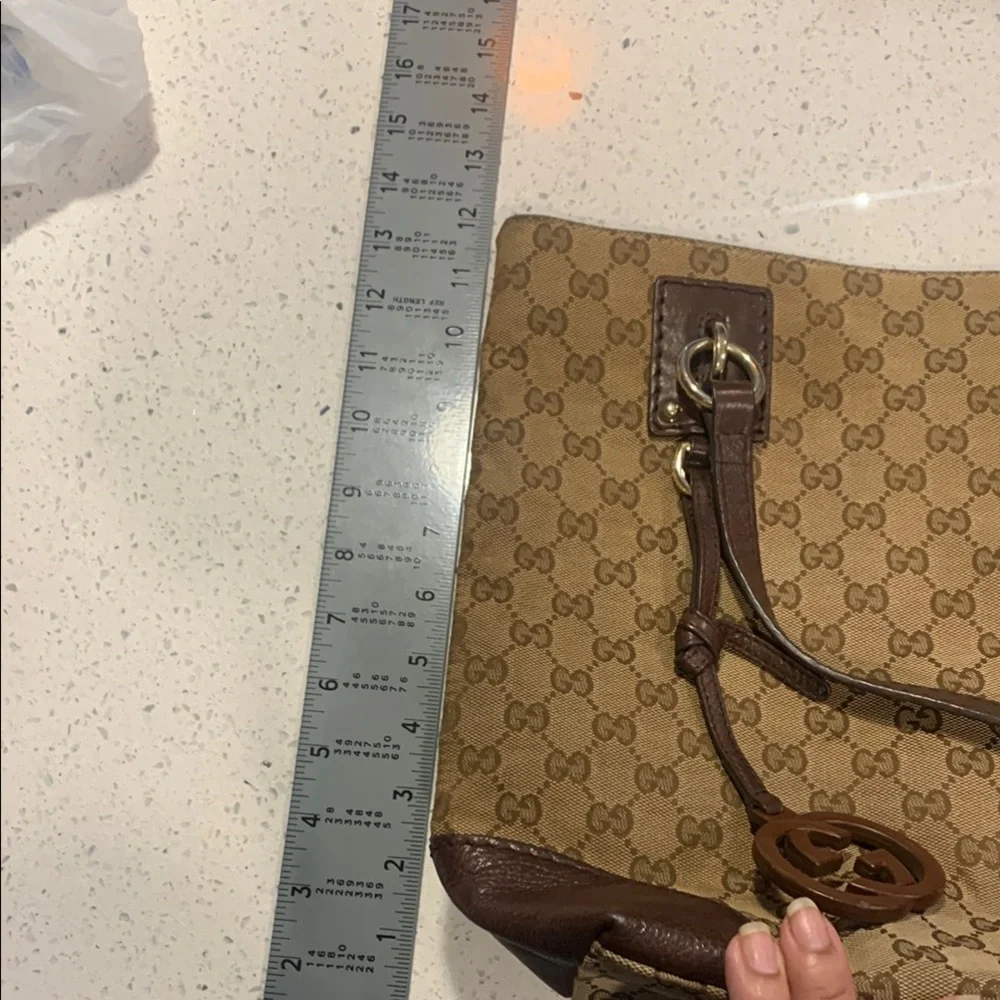 Gucci Brown Monogram Tote Bag EUC - Picture 12 of 13